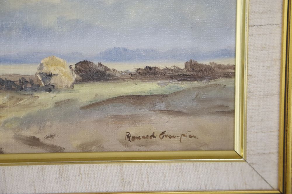 Ronald Crampton (1905-1985), oil on canvas, Norfolk landscape, signed, 21 x 31cm